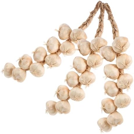 Cabilock 3Pcs Artificial Garlic Strings Kitchen Decor