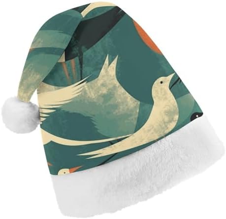 Santa Hat Flock Of Birds Christmas Headwear