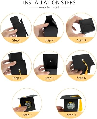 Phedrew Graduation Candy Boxes with Stickers