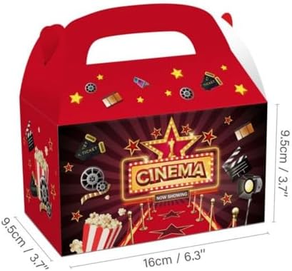 12Pcs Movie Theme Party Decor Boxes with Glitter