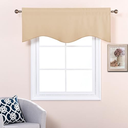NICETOWN Window Valances Sliding Door 52x18 In Rod Pocket