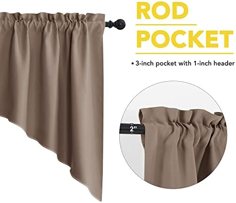 NICETOWN Half Window Pole Pocket Valance Curtains