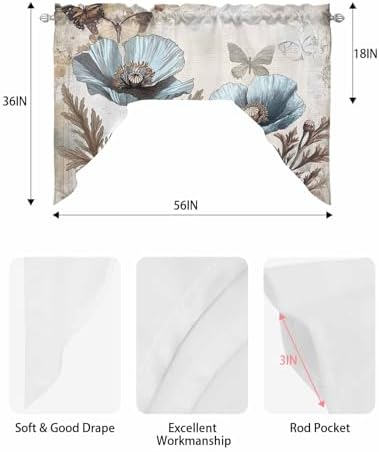 Vintage Tulip Flower Window Valance 56x36