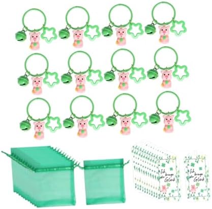 St Patrick Day Party Favor Packs Set with Keychains and Gift Bags