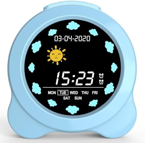 Kids Alarm Clock with Sun Moon LED Display