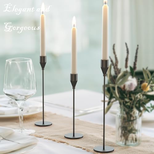 Matte Black Candlestick Holders Set of 6