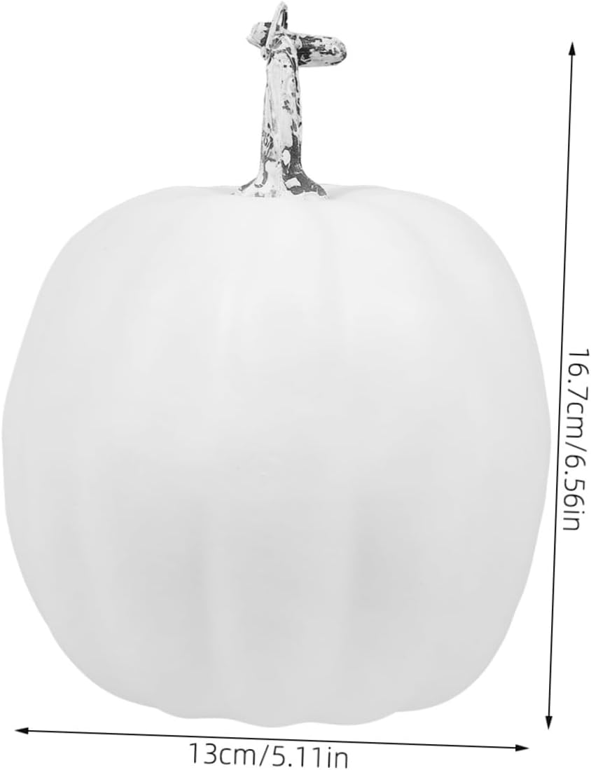 PRETYZOOM Artificial White Pumpkin Decoration for Halloween and Autumn