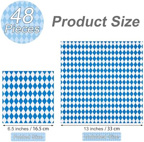 Aodaer 48 Piece Oktoberfest Napkin Set 13x13 Inches