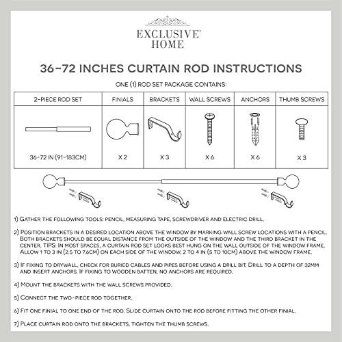 Exclusive Home Silver Aged Sphere Curtain Rod Set