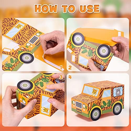 Set of 12 Jungle Animal Treat Boxes for Birthday Parties