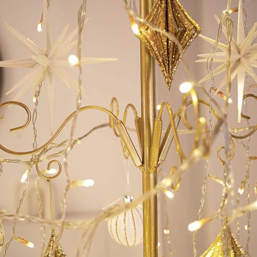 Barton 64ft Wrought Iron Christmas Hooks Display Stand - Gold
