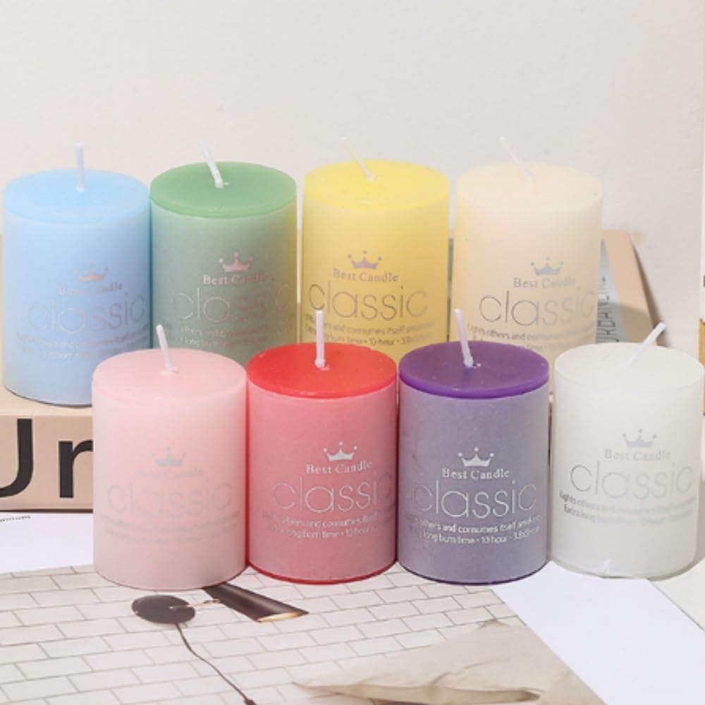 8 Pack 2x3 Inch Scented Dripless Pillar Candles - OUKEYI-100990