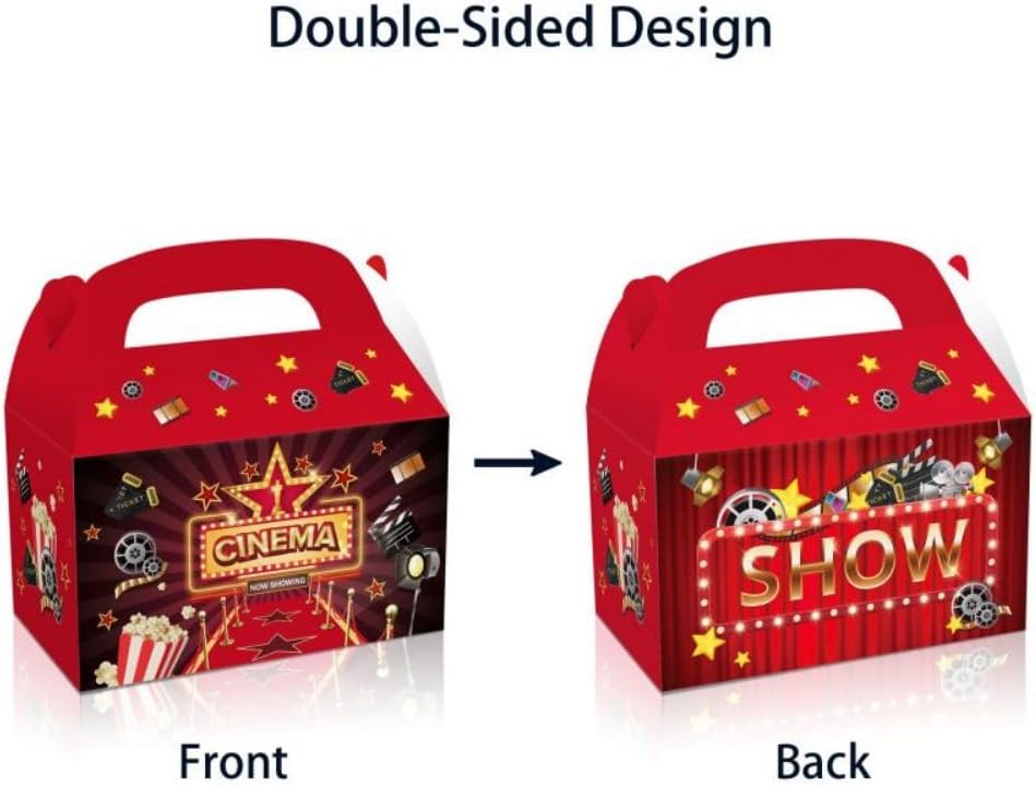 12Pcs Movie Theme Party Decor Boxes with Glitter