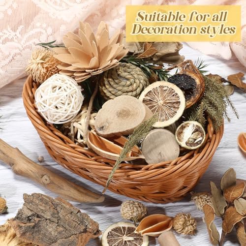 Nuanchu 2 Pack Wicker Decorative Balls for Vase Filler