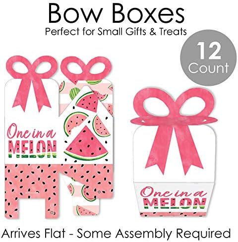 Big Dot of Happiness Sweet Watermelon Bow Boxes Set of 12