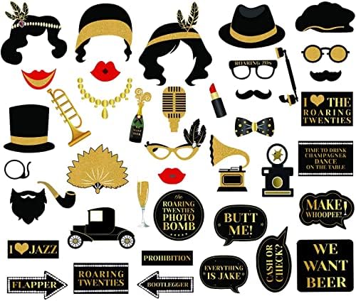 42Pcs 1920s Gatsby Photo Booth Props