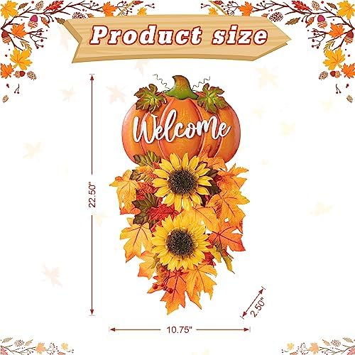 Glitzhome 225 Inch Fall Metal Pumpkin Sunflower Wall Decor
