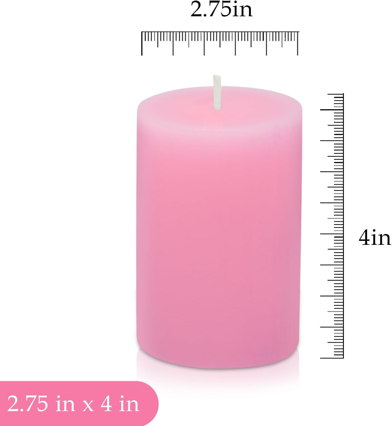 Seven Moons 275 x 4 Pink Pillar Candles Set of 6