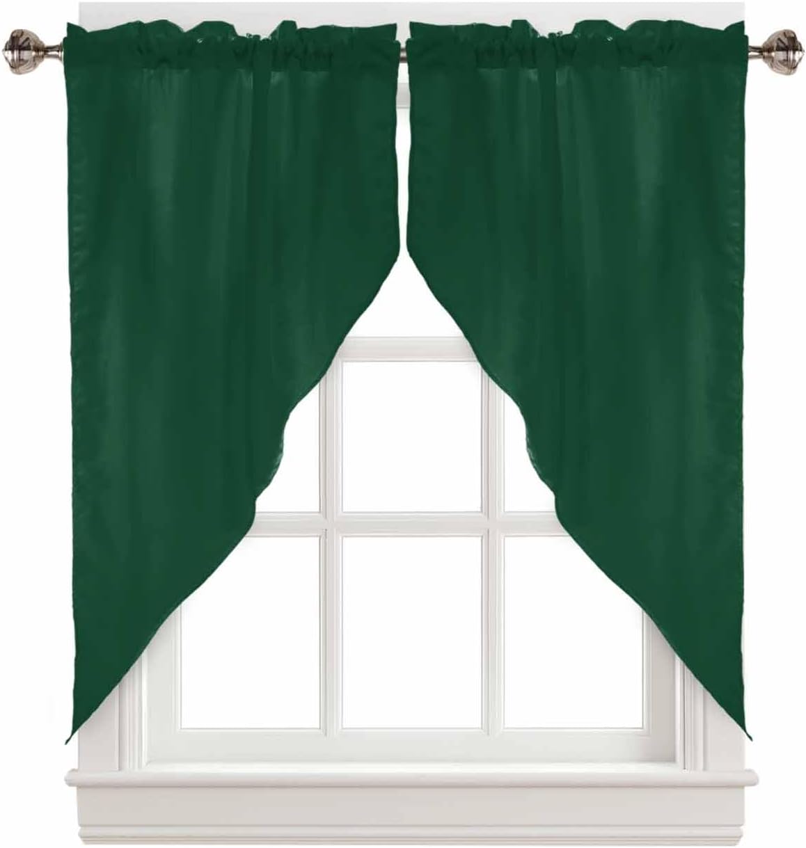 Swag Valance Set - Modern Hunter Green Olive Green Window Curtains