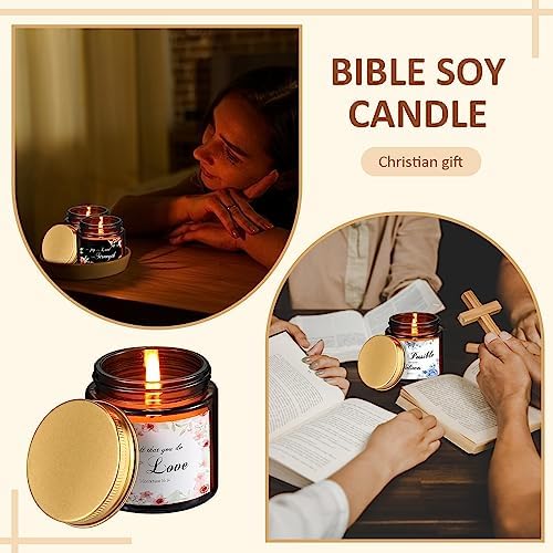 MTLEE 10 Jar Christian Scented Candles Stress Relief Aromatherapy Gifts