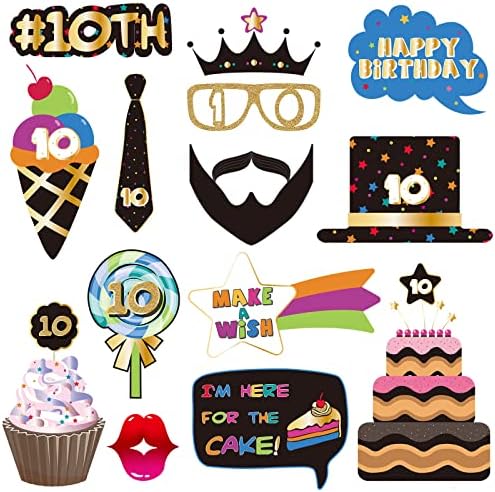 BRT Bearingshui 10th Birthday Photo Booth Props Kit