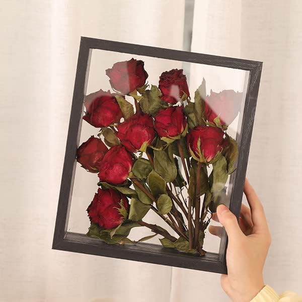 JOSON Wooden Dried Flower Floating Photo Frame - 8x12 Black