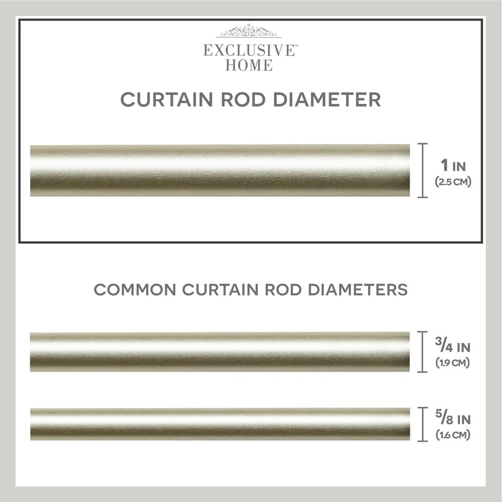 Exclusive Home Curtains ER1006-01 Matte Silver Rope Knot Rod Set