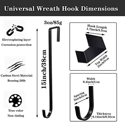 Osgow 15 Inch Wreath Hanger Steel 20lb Heavy Duty