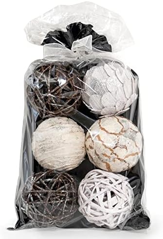 White Glitter Decorative Balls for Vases and Bowls