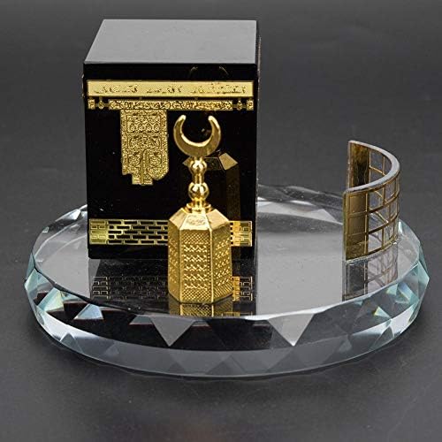 Muslim Crystal Gilded Kaaba Clock Tower Miniature Model