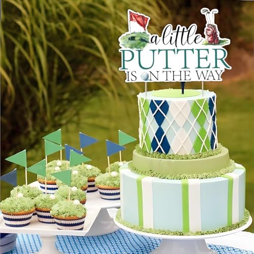 Golf Theme Baby Shower Cake Topper With Putter