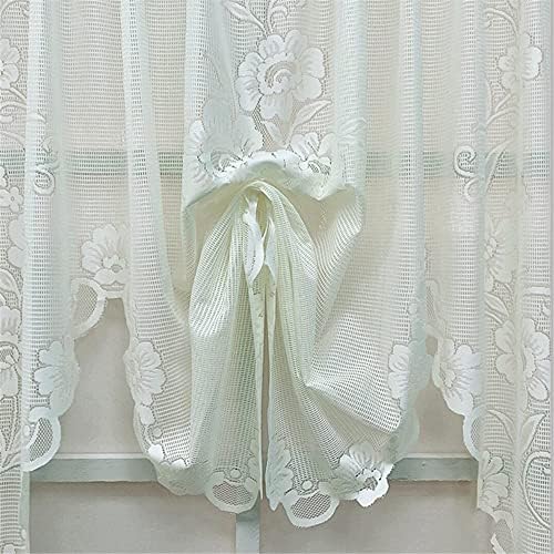 Beige Flower Lace Valance Curtain for Living Room and Kitchen