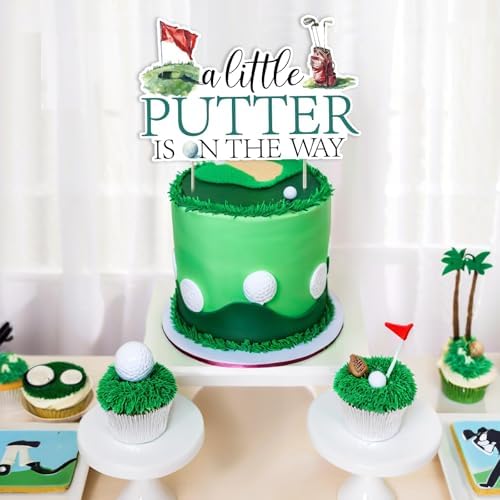 Golf Theme Baby Shower Cake Topper With Putter