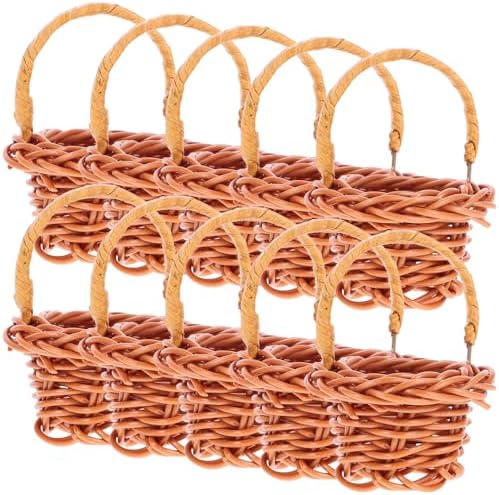 10Pcs Mini Woven Baskets with Handles for Party Favors
