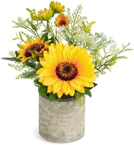 COCOBOO Sunflower Artificial Flower Pot for Home Decor