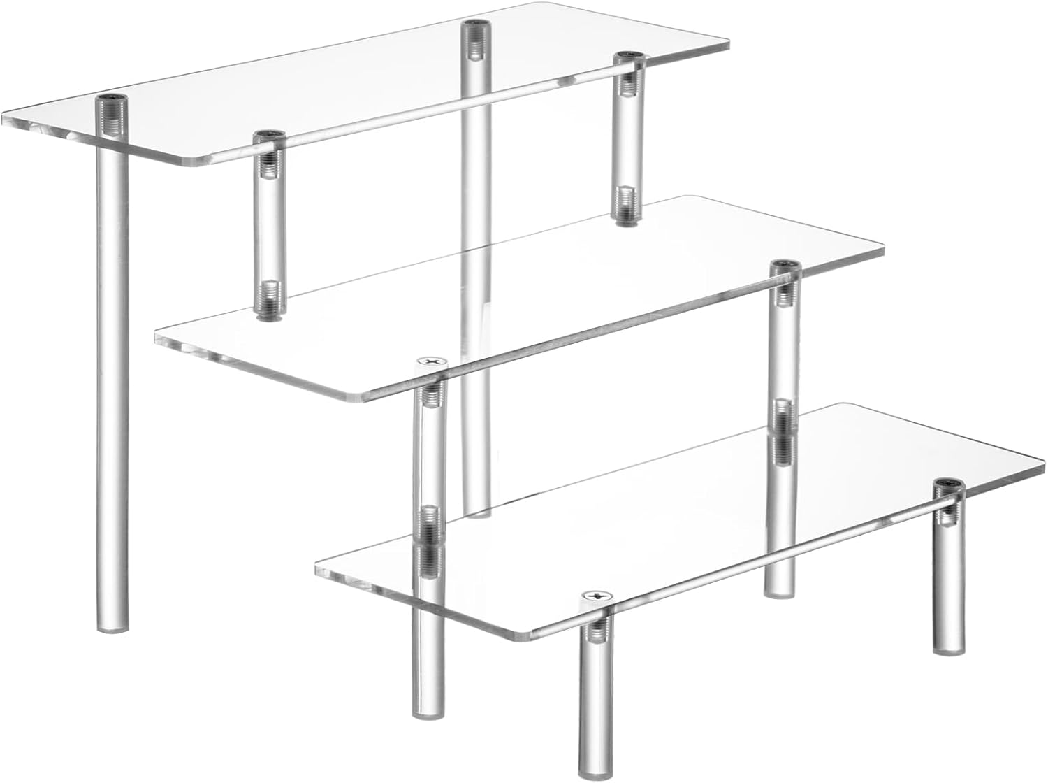 3 Tier Acrylic Display Risers for Organizing Perfume and Collectibles