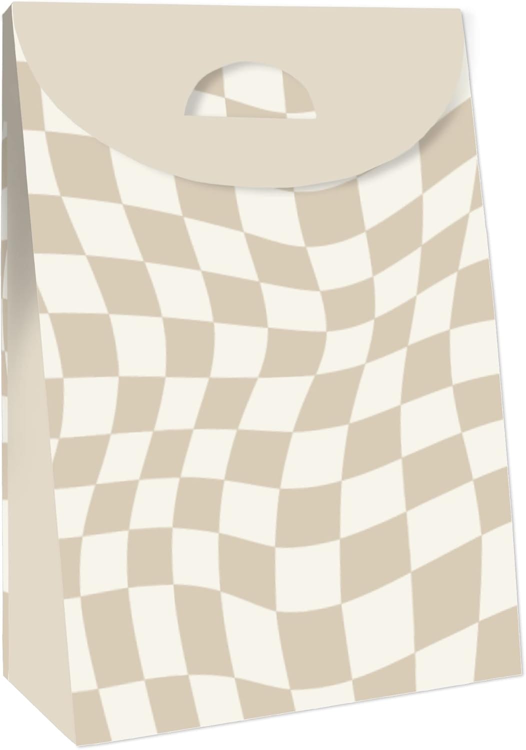 Tan Checkered Party Goodie Bags Set of 12