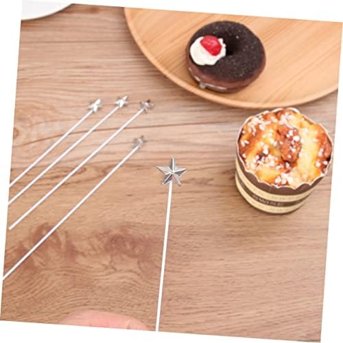 50pcs Silver Five-Pointed Star Cake Toppers for Birthday Parties