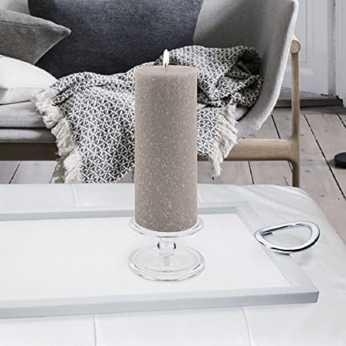 Root Candles Unscented Timberline Pillar Candle 3x9 Inches Platinum