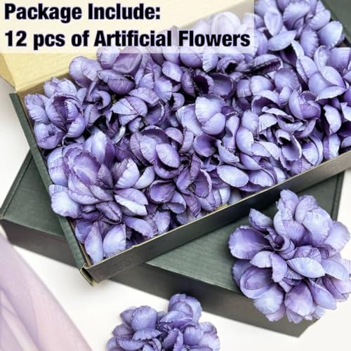 Floating Flowers for Purple Candle Centerpieces 12PCS
