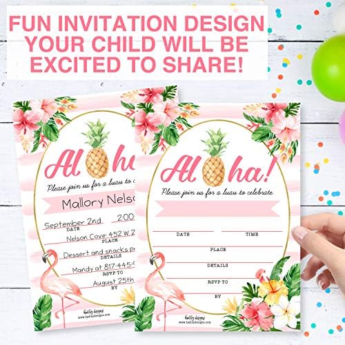 Hadley Designs Pool Party Invites for Girls and Kids