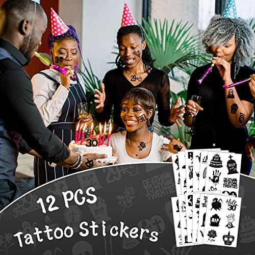 60PCS Death to My 20s Party Favors Black 30th Birthday Supplies