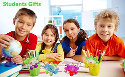 30 Pack Bulk Octopus Mini Pop Keychain Fidget Toy