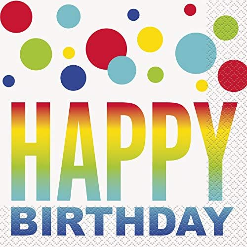 Multicolor Rainbow Spots Napkins Pack of 16