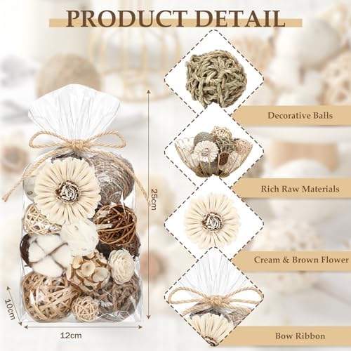 Riceshoot Decorative Vase Fillers 2 Pack Brown