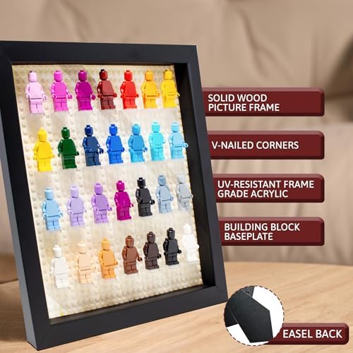 10x10 Black Figurine Display Case with Wood Frame and White Base