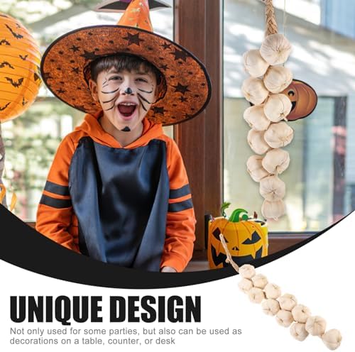 Cabilock Simulation Garlic Halloween Artificial Hanging Vegetable Prop String