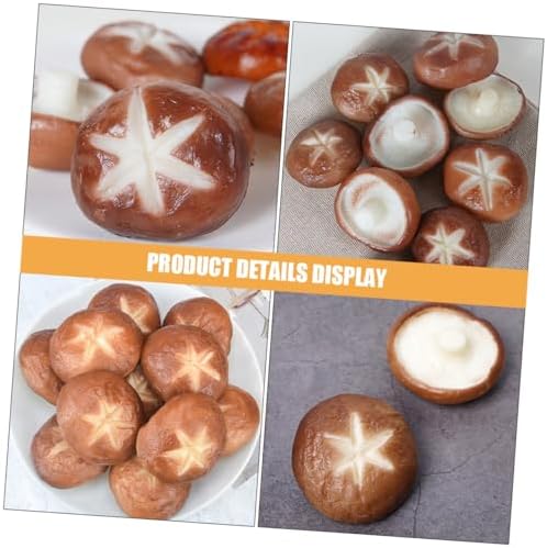5pcs Artificial Shiitake Mushroom Model for Barbecue and Photo Props
