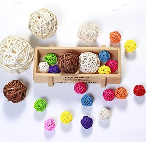 Kubert Wicker Rattan Decorative Balls 5pcs 4 Inch Brown