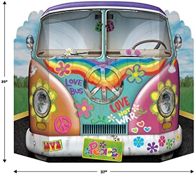 Beistle 2 Piece 60s Theme Hippie Bus Photo Booth Props